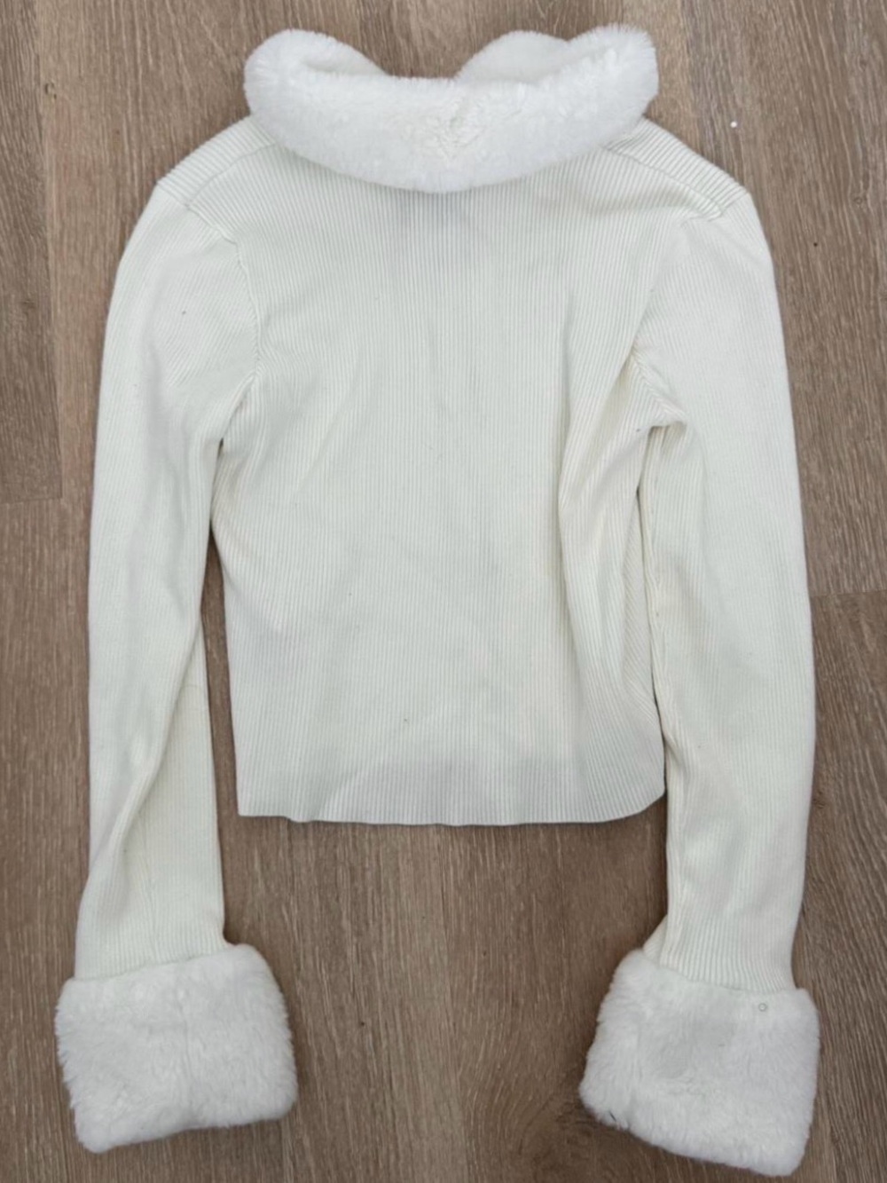 Disney Cream Ribbed Jacket with Faux-Fur Collar & Cuffs - Picture 2 of 3